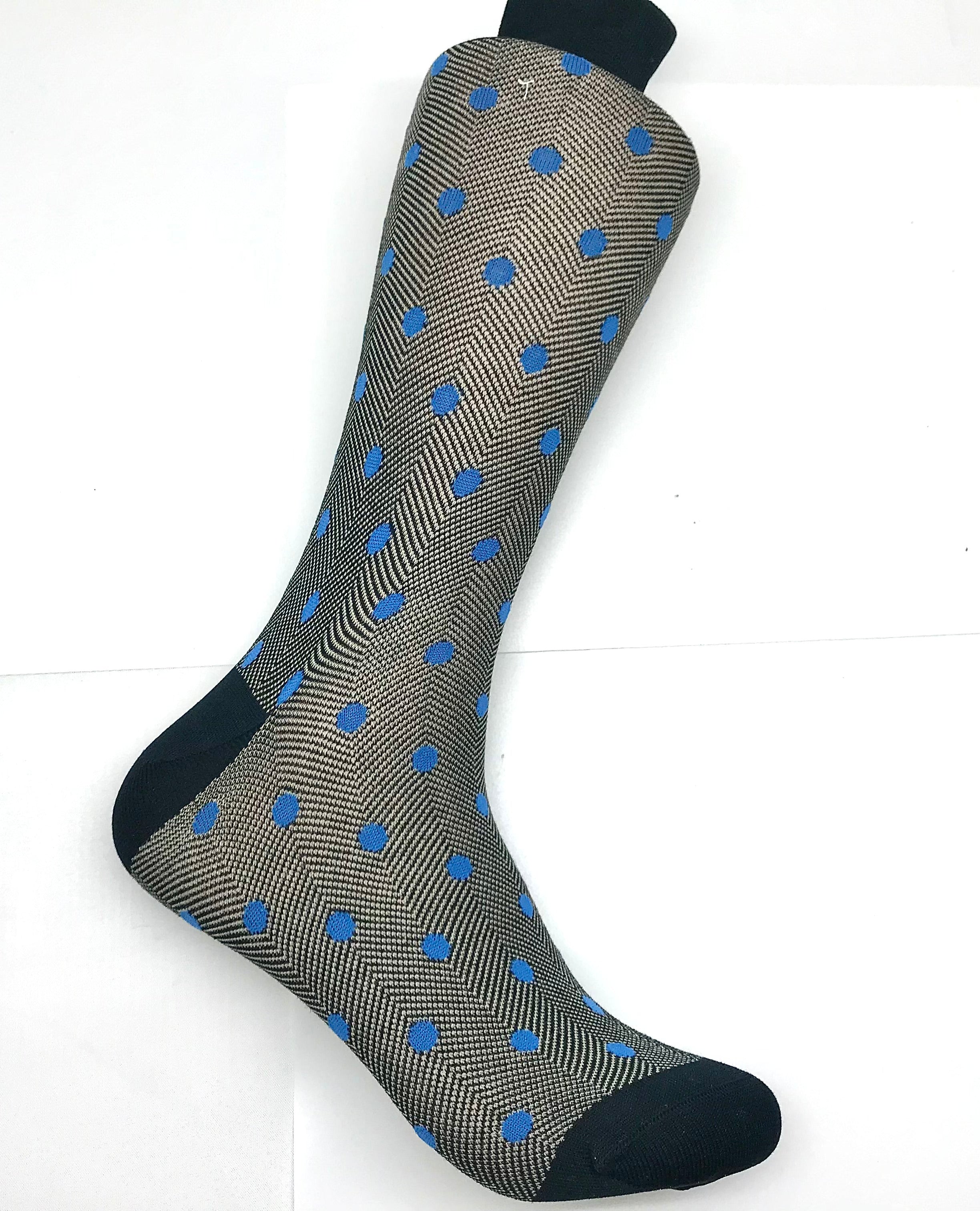 Gray & Blue Polka Dot Sock