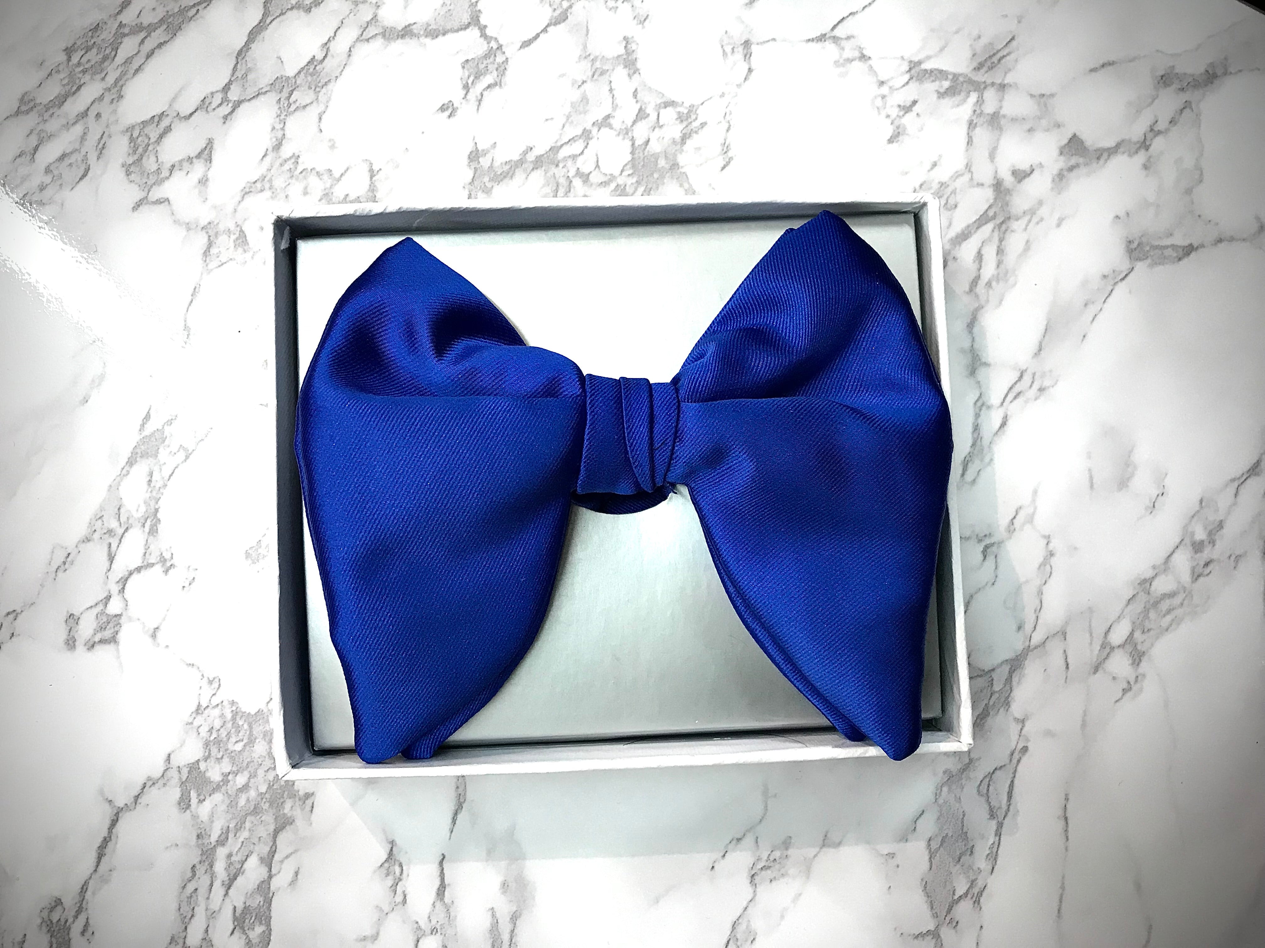 Royal Blue Satin Butterfly BowTie