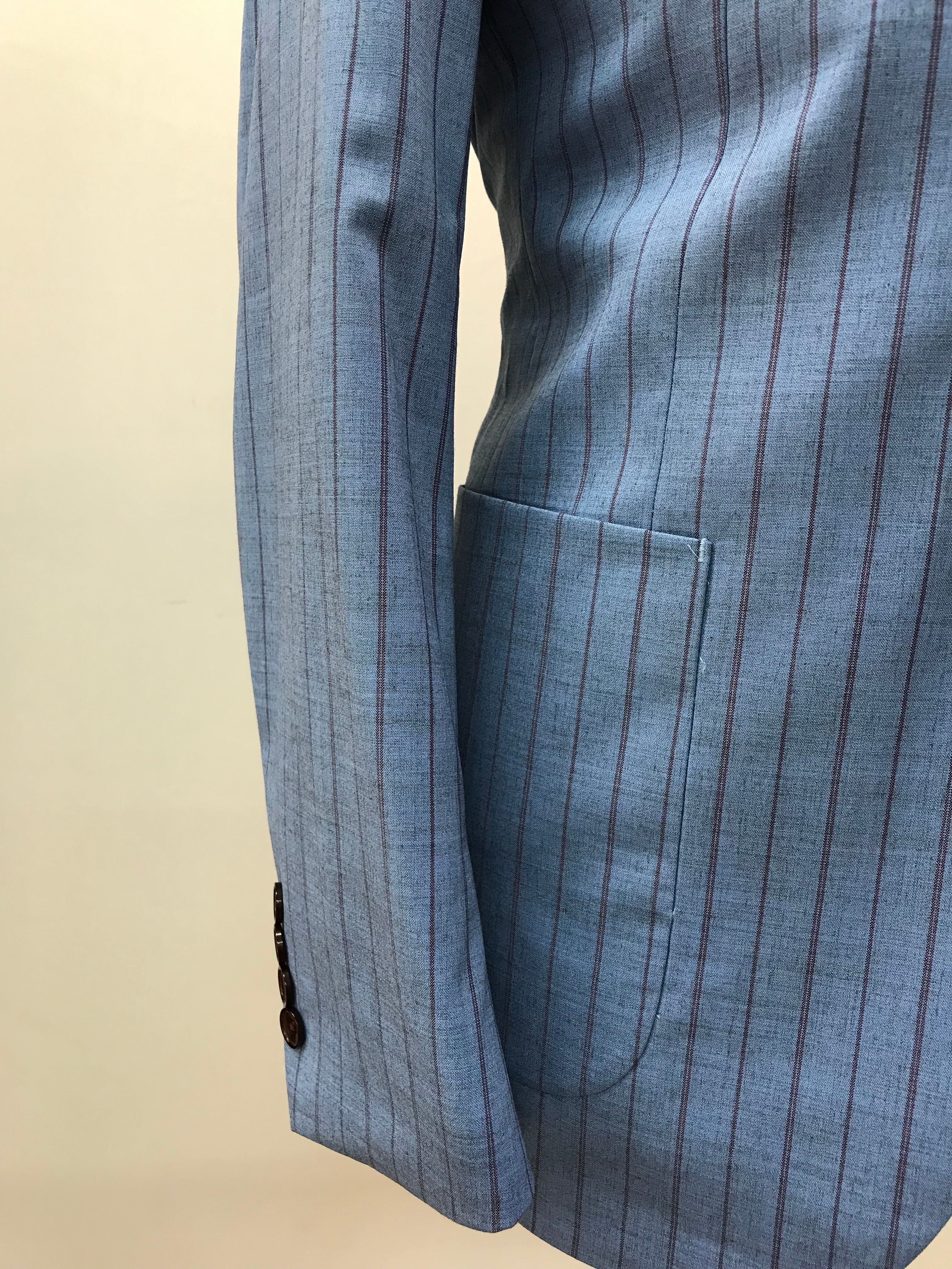 Rossi Man Slim Fit Blue/Burgundy Pinstripe