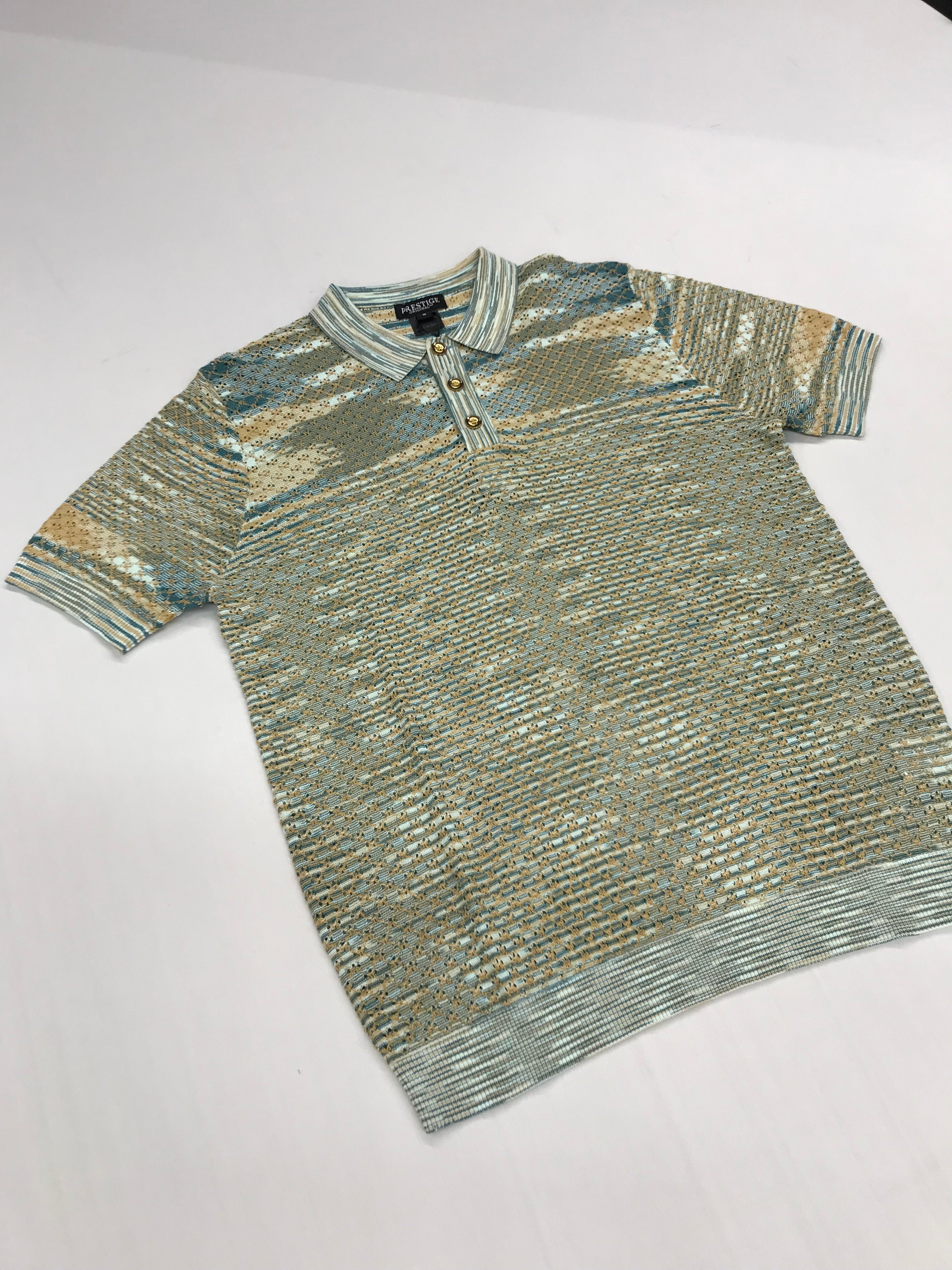 Prestige Turquoise/Tan Short Sleeve Shirt