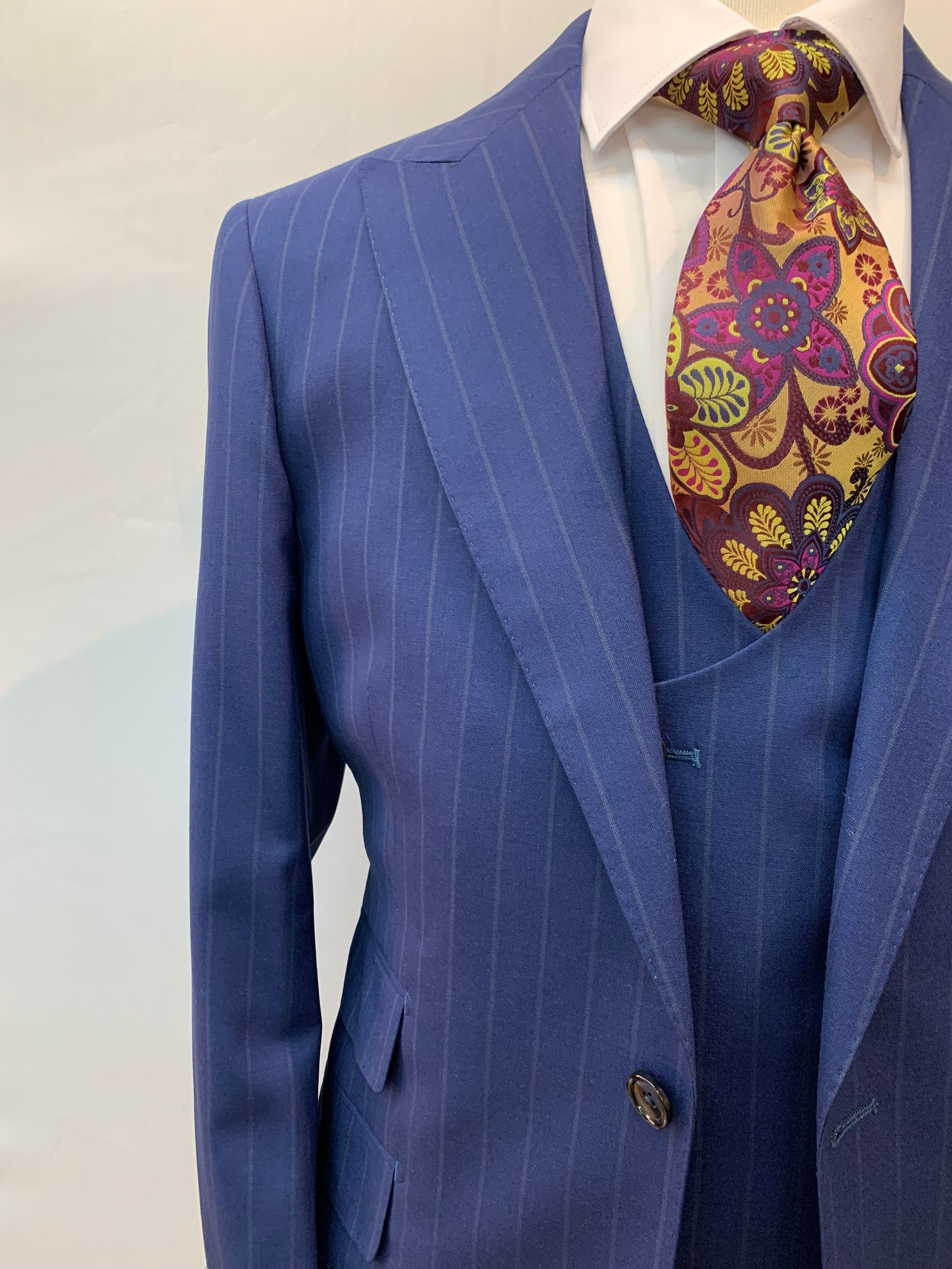 Tiglio Blue Pinstripe 3pc Suit
