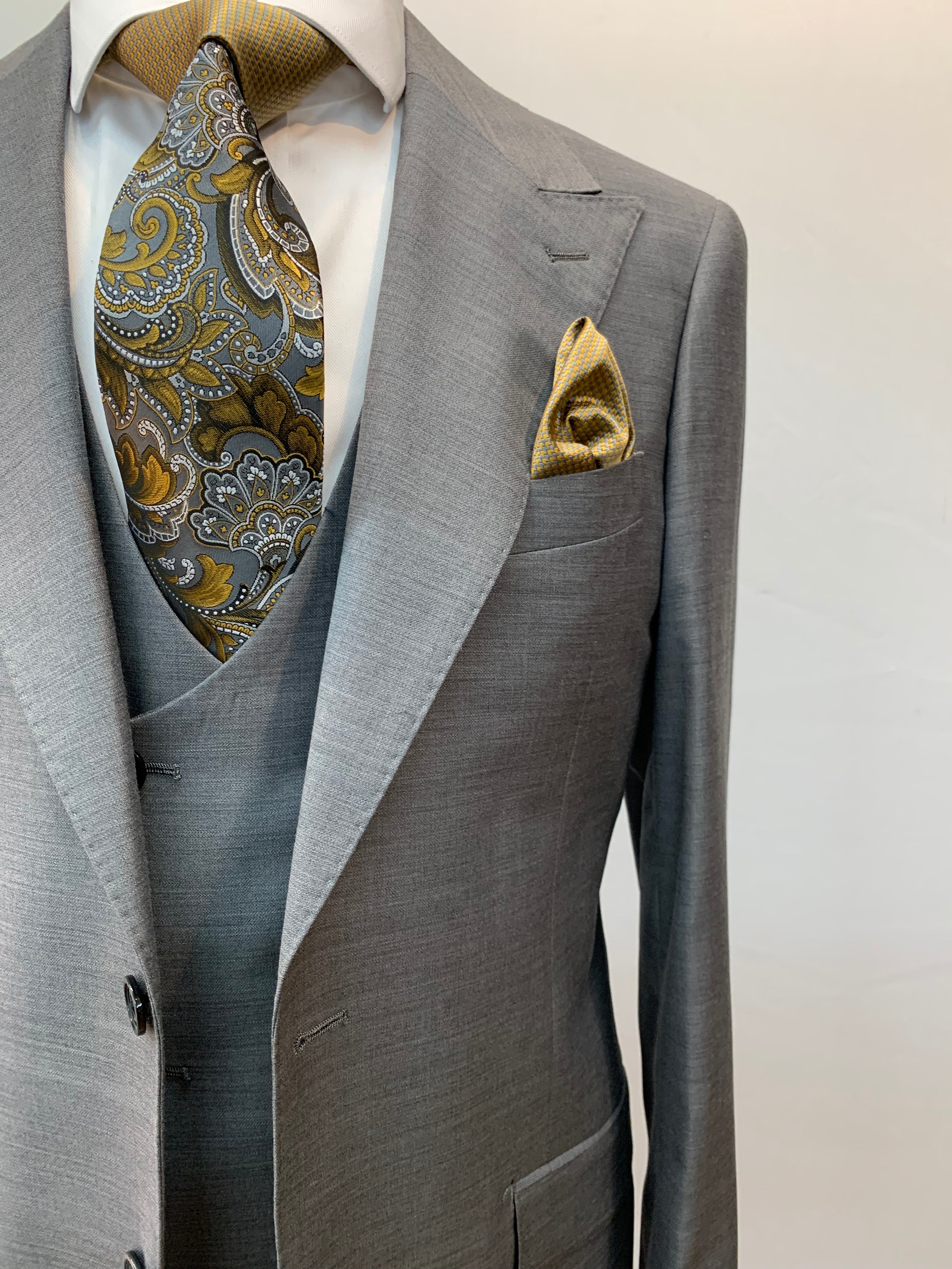 Tiglio Solid Gray 3pc Suit