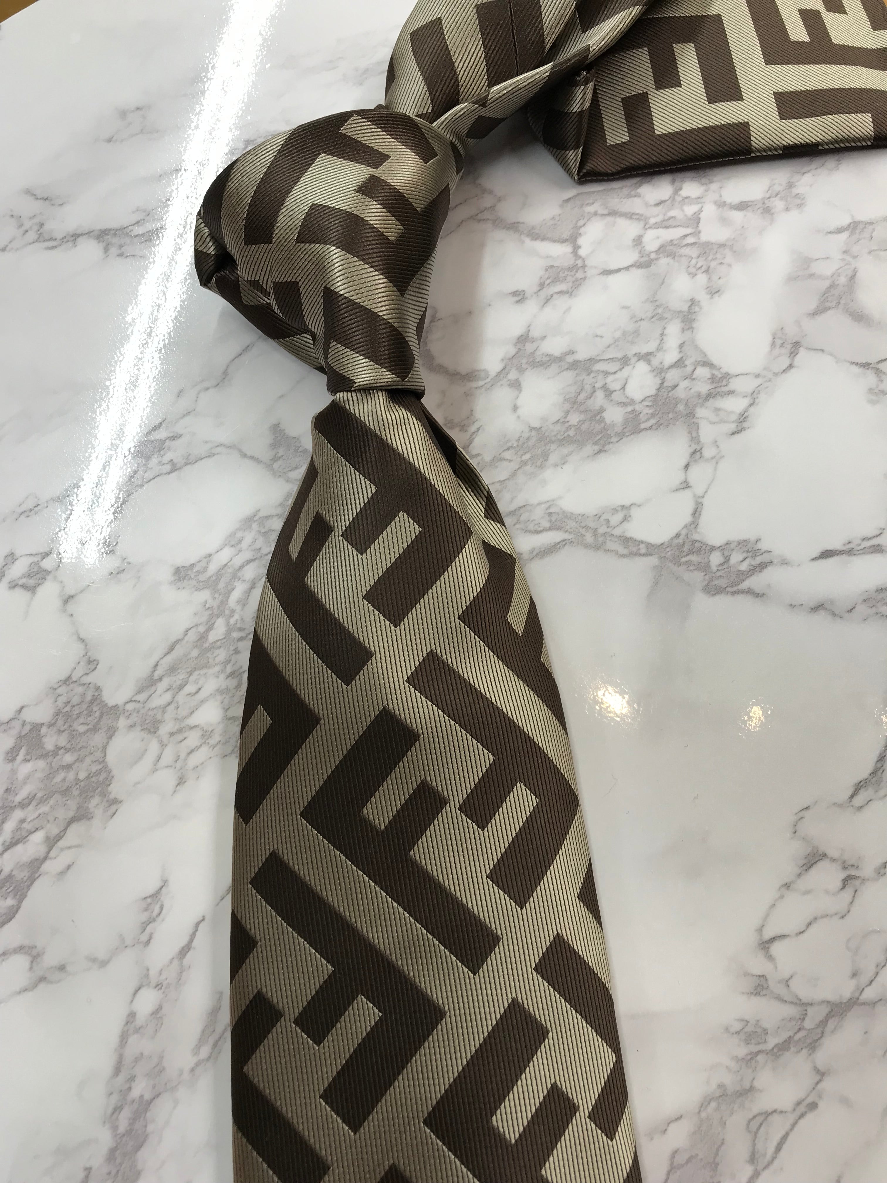 Fendi logo tie best sale