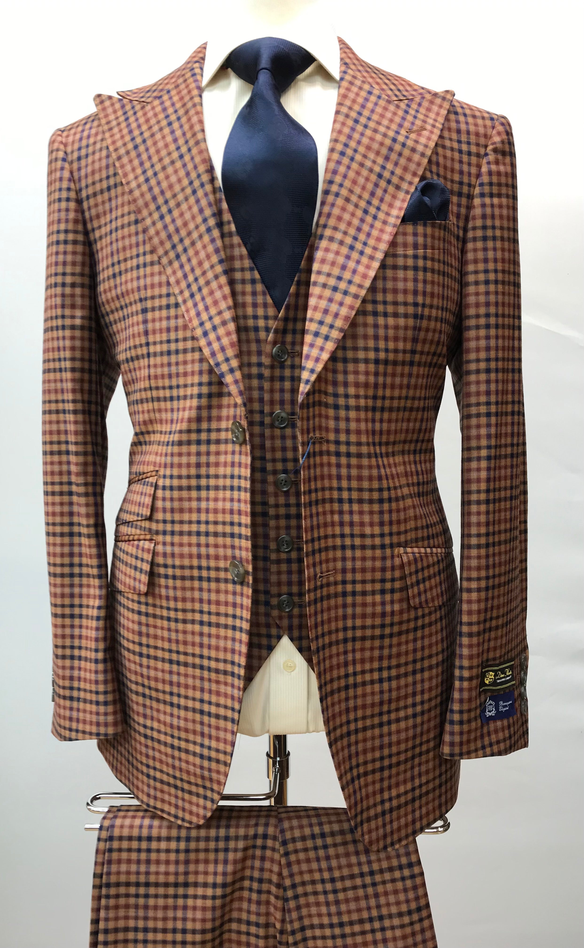 Berragamo 3pc Orange/Blue Plaid