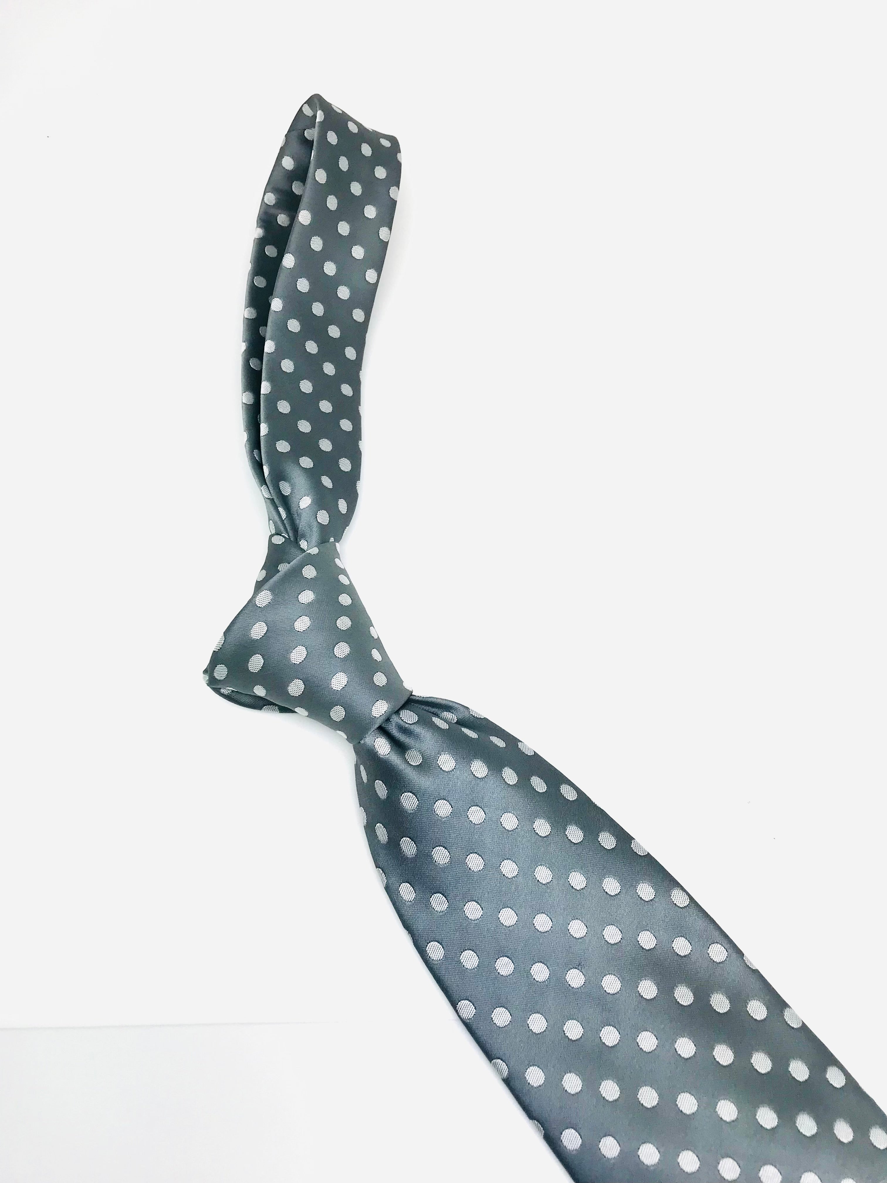 Gray & White Polka Dot Tie