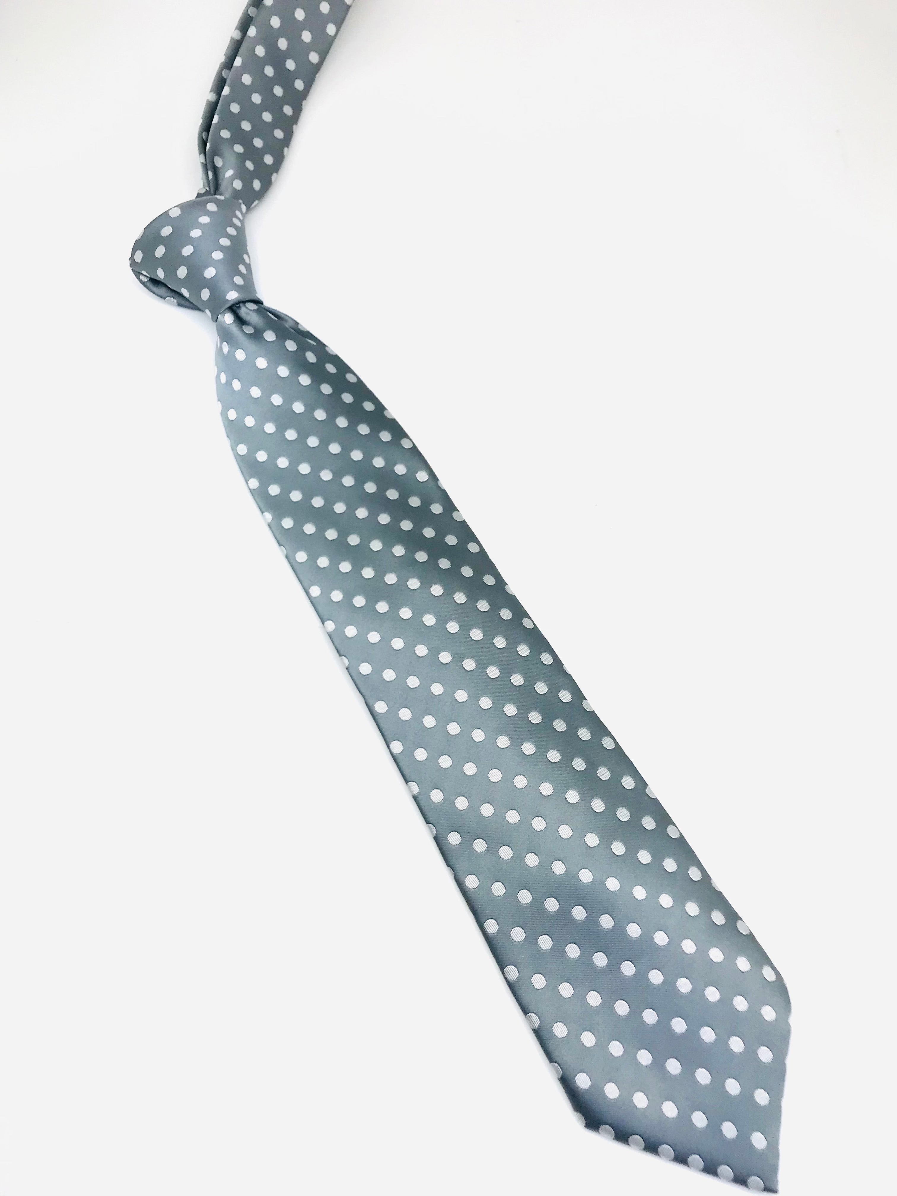 Gray & White Polka Dot Tie