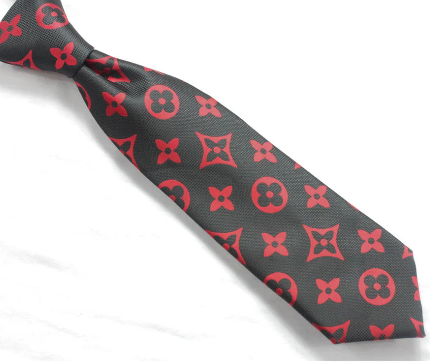 LV Black/Red Tie