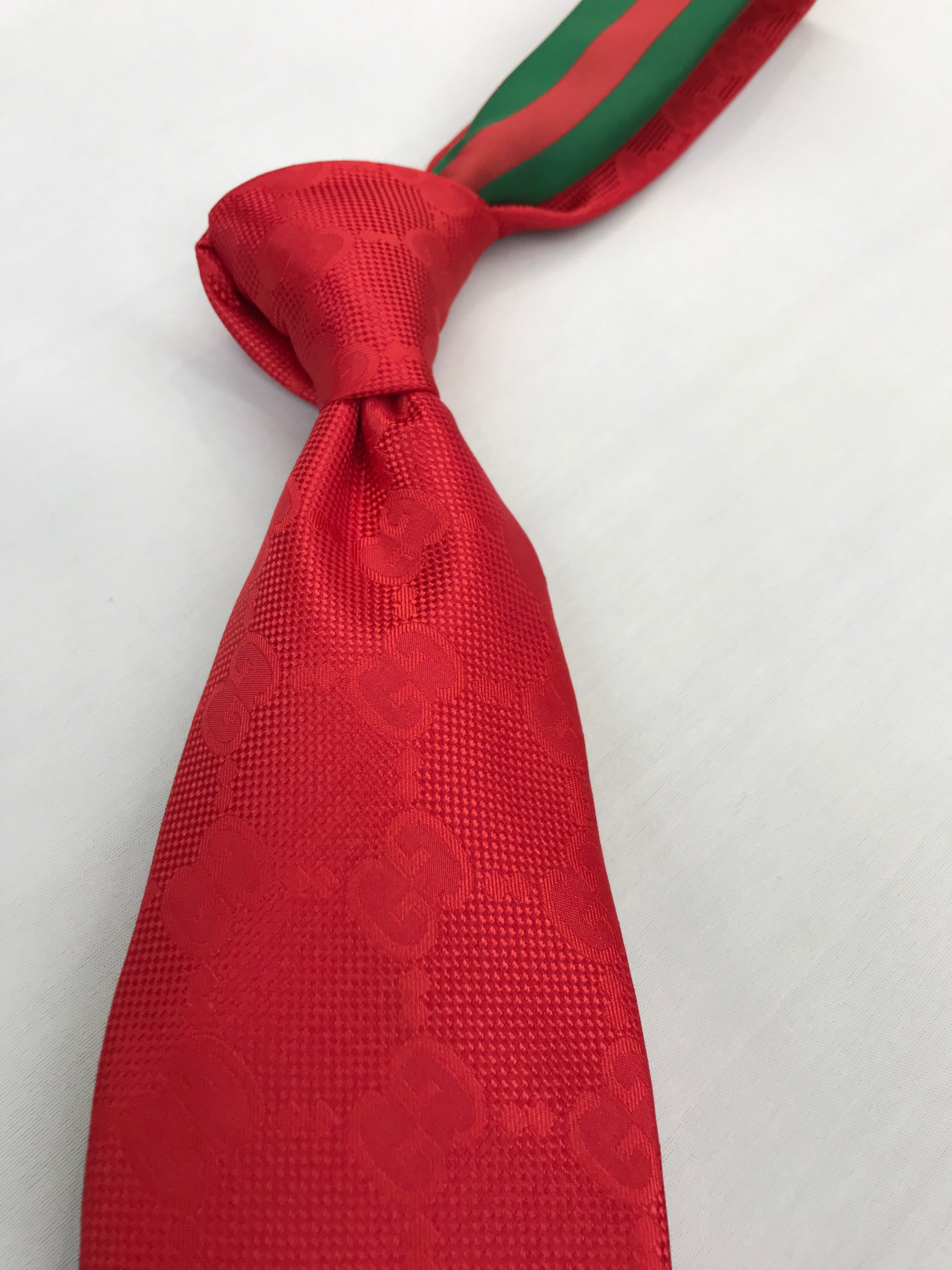 GG Red Tone on Tone Tie