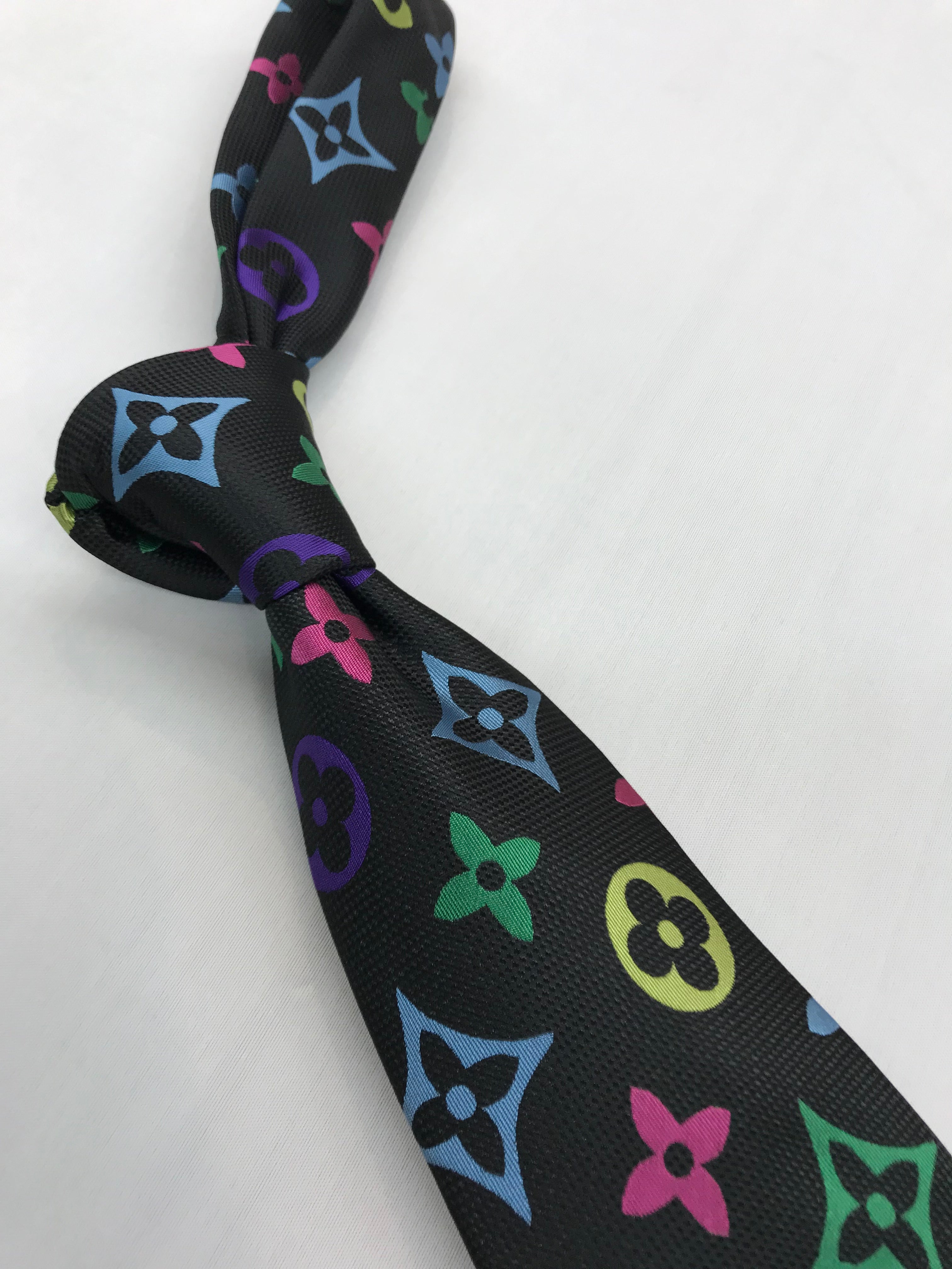 LV Black Multicolored Tie