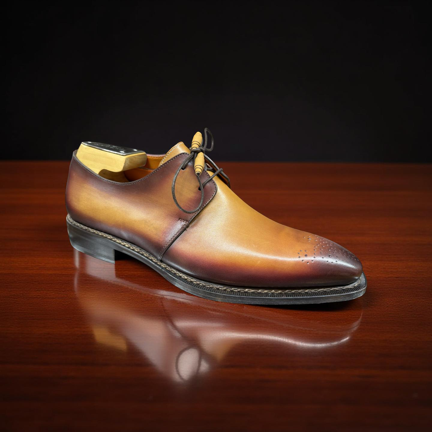 Mezlan Principe Patina Leather Derby
