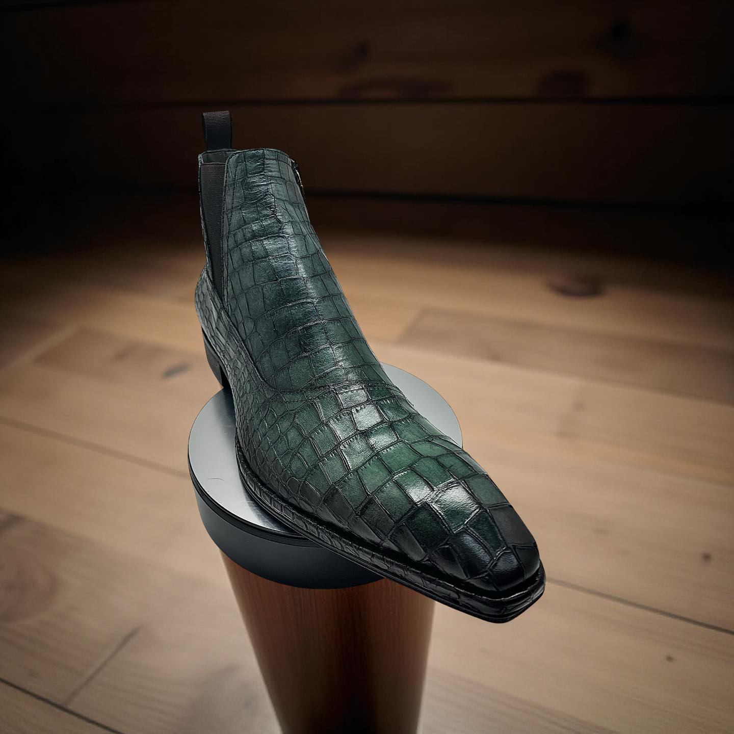 Stitch by Stich Green Croc Embossed Boot