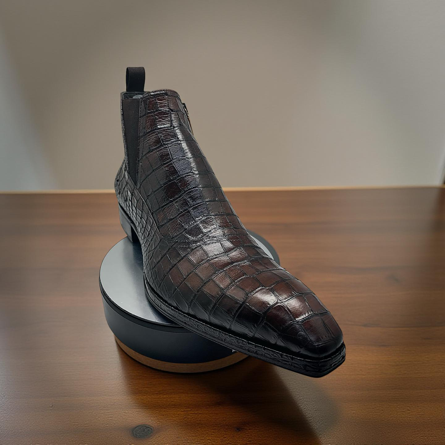 Stitch by Stich Brown Croc Embossed Shoe