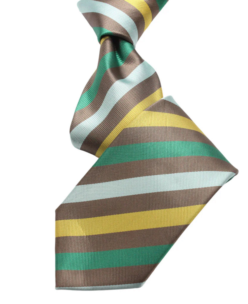 Angola Brown/Green and Gold Stripe