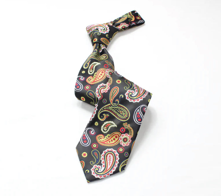 AI Black Multicolored Paisley