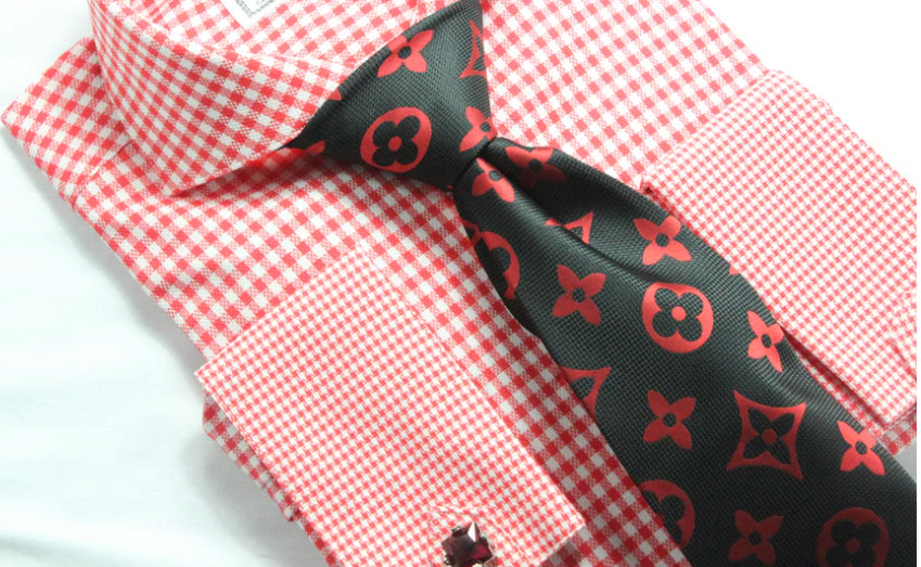 LV Black and Red Tie