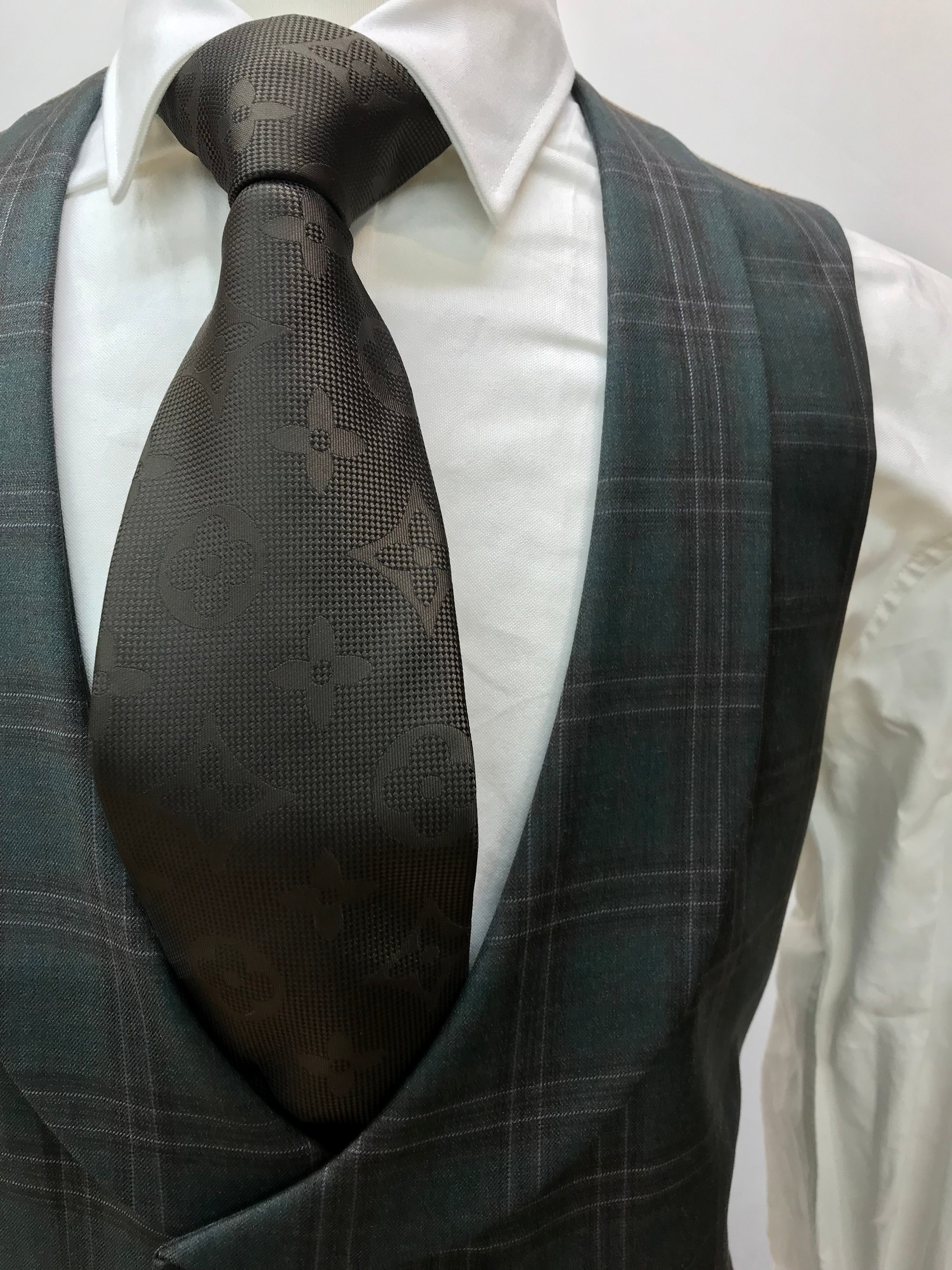 Berragamo Green /Brown Plaid 3Pc  Suit