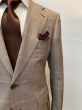 Brown Plaid w/Brown Elbow Patch