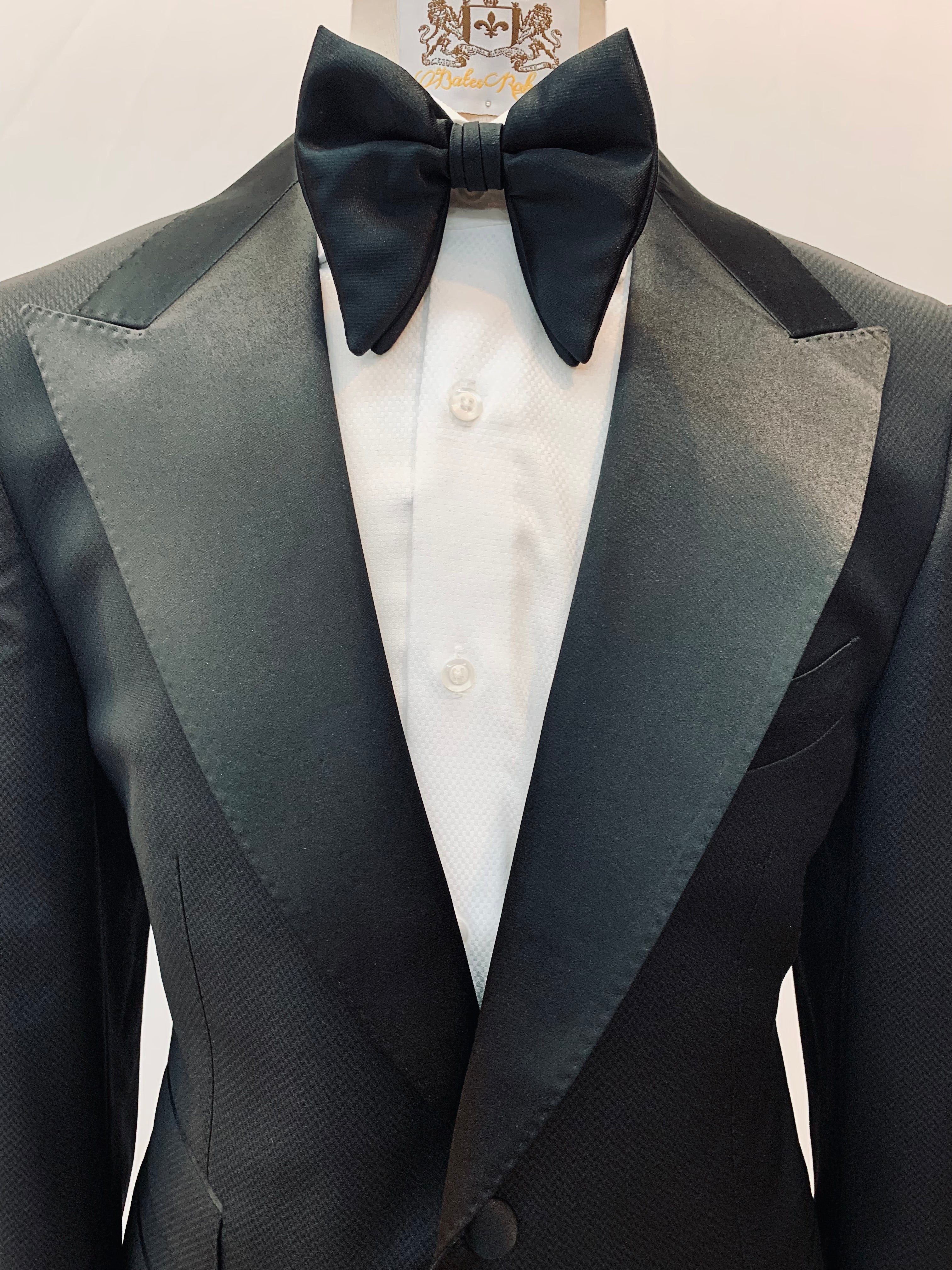 Black Textured Tuxedo Jacket