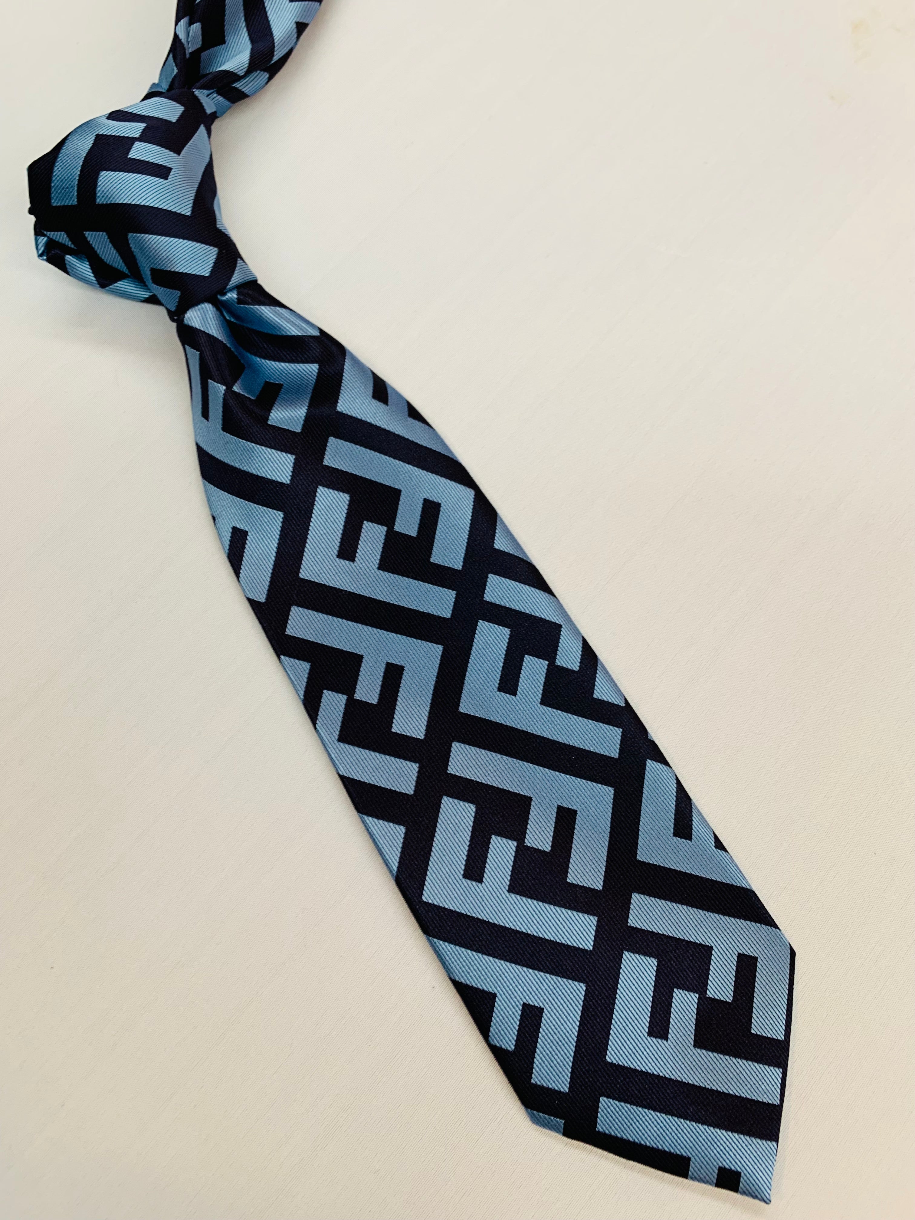 Fendi Navy/Light Blue Tie