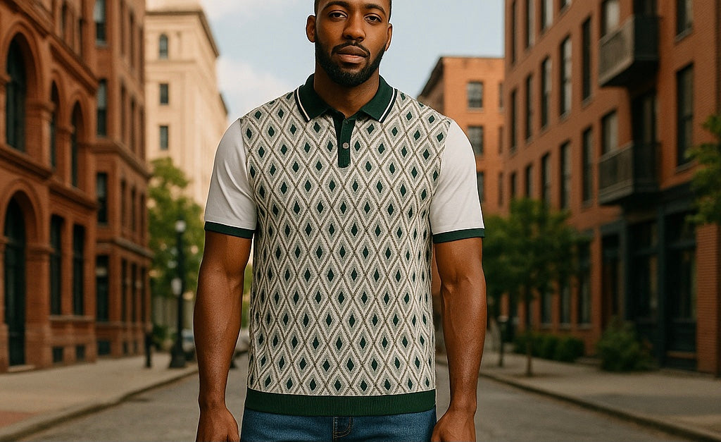 Cigar Couture Forest Green Short Sleeve Knit Shirt