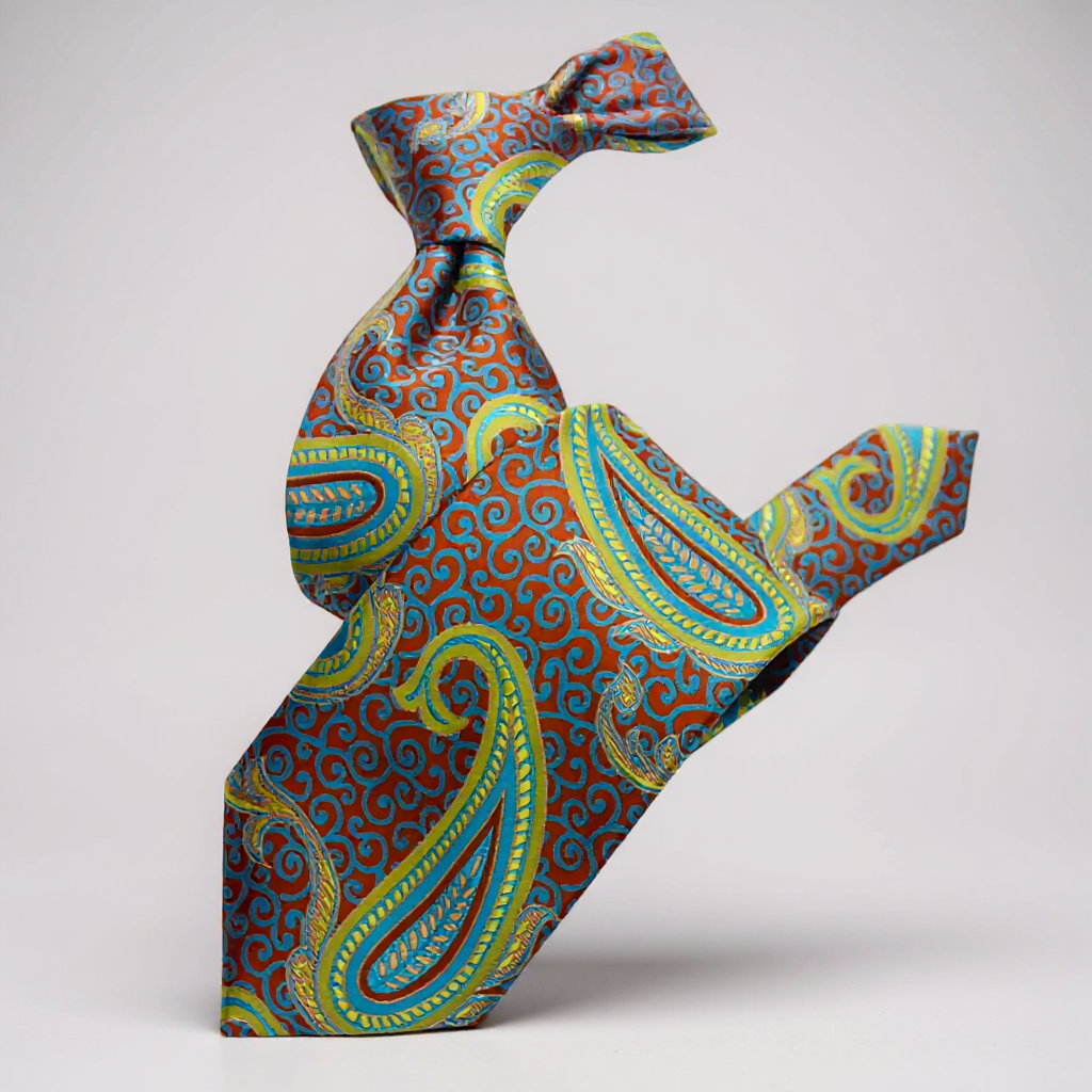 Krazy Paisley Carmel/Green & Teal Tie