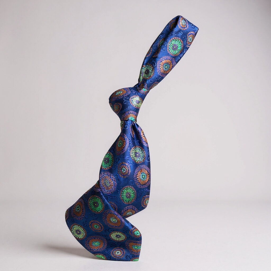 Blue & Orange Circle Tie