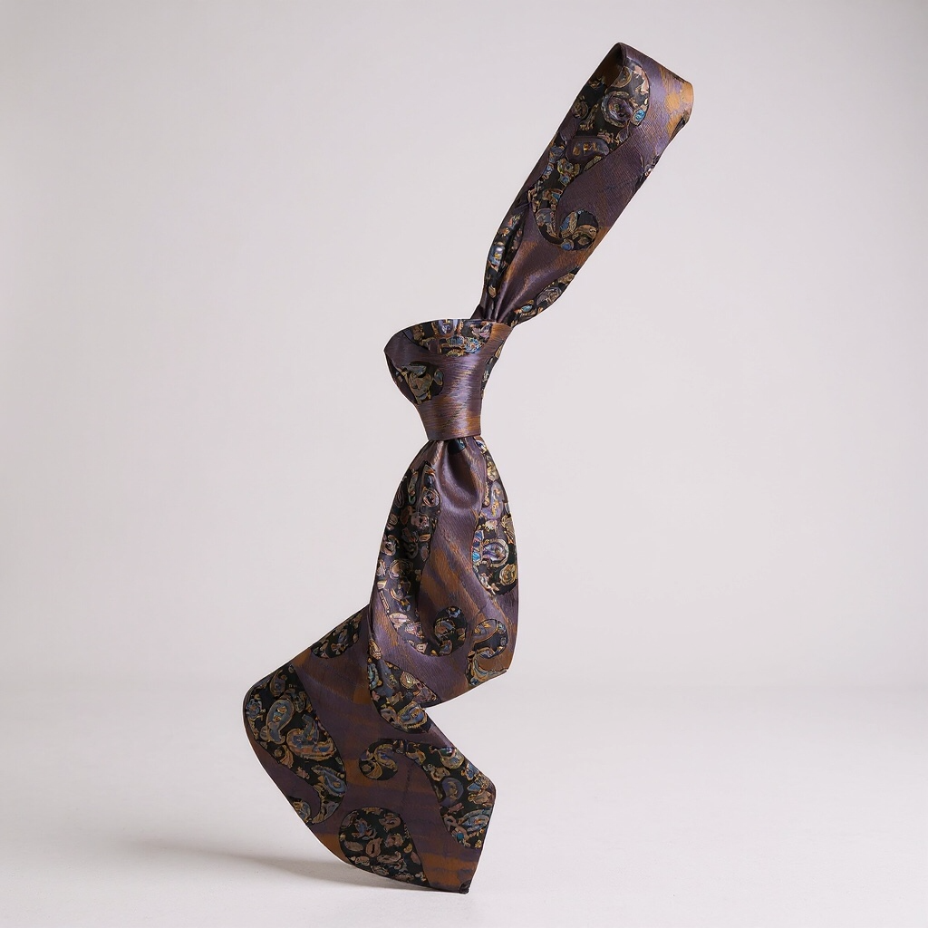 Black/Purple/Orange Paisley Tie