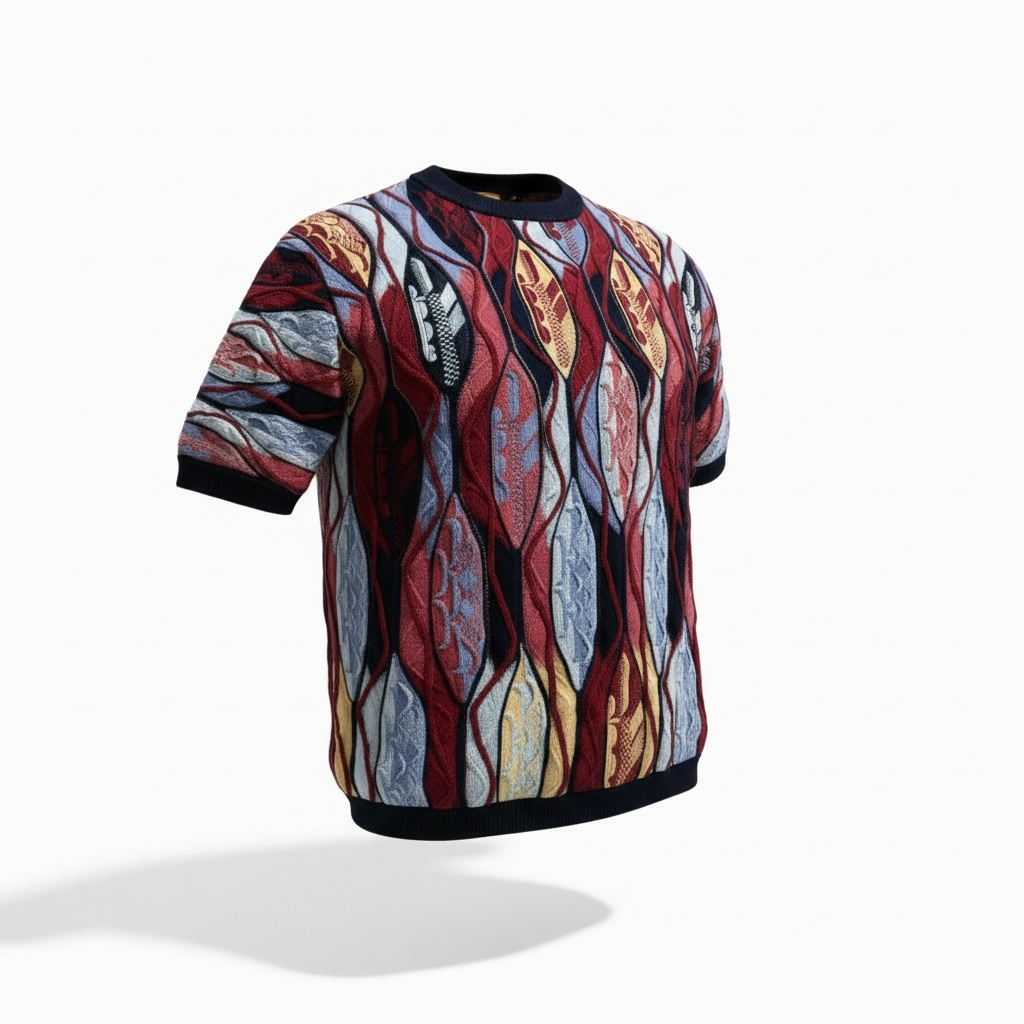 Couture Short Sleeve Shirt Navy/Red/Tan