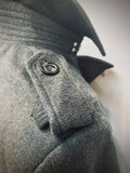 Charcoal Gray Double Breasted Car Coat