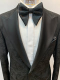 Black Paisley Two Piece Tuxedo