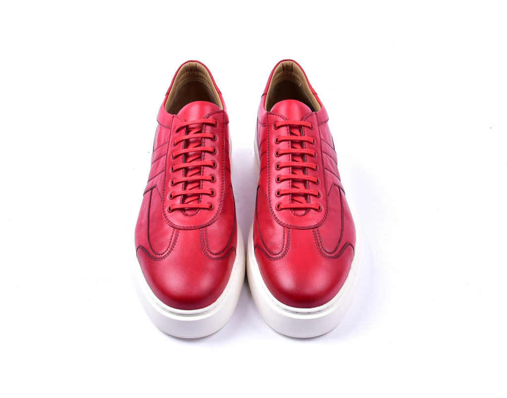 Red Corrente Calfskin Lowtop Shoe