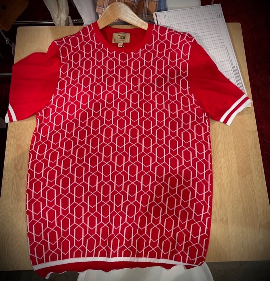 Cigar Couture Red Short Sleeve Knit