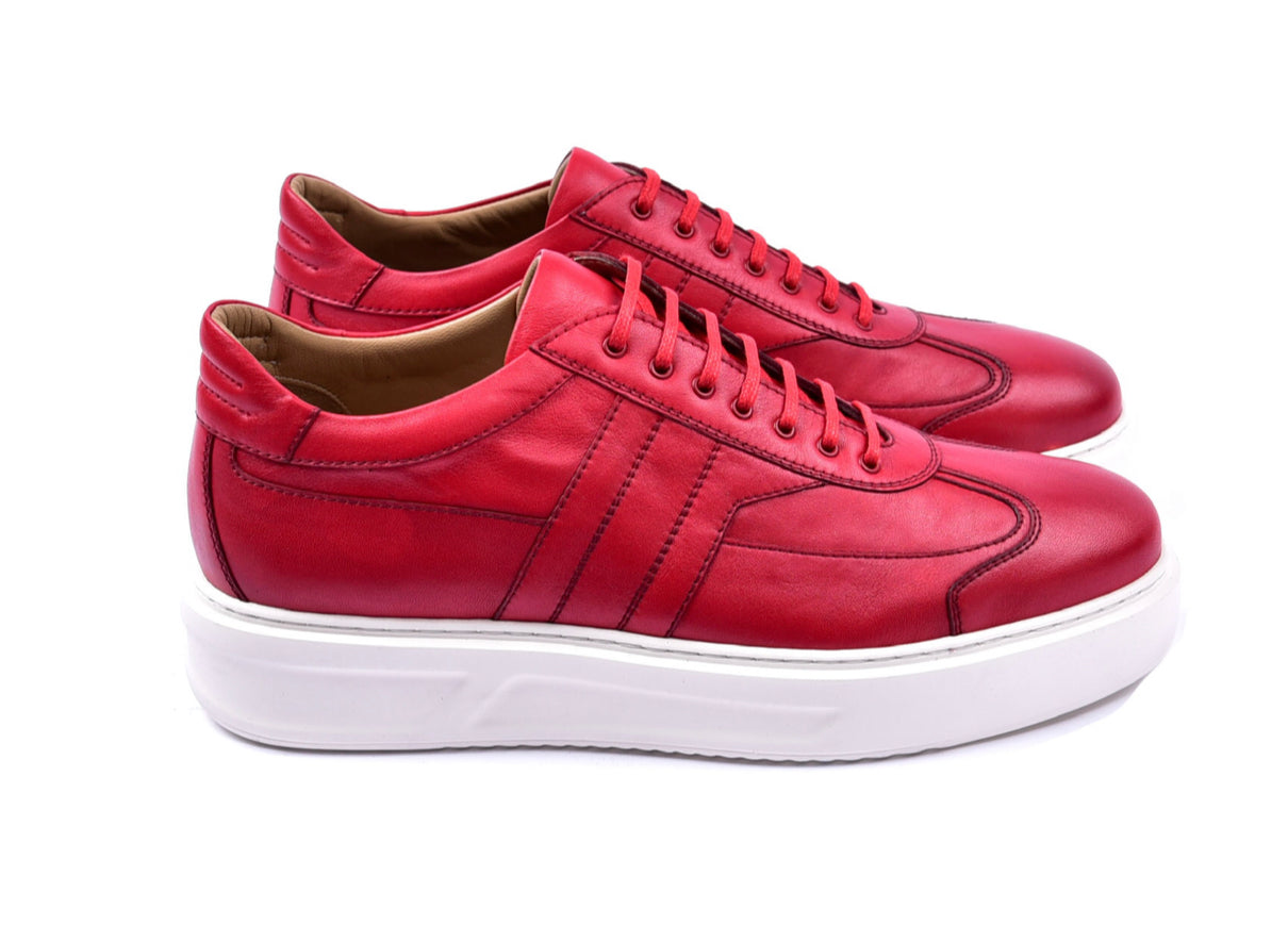 Red Corrente Calfskin Lowtop Shoe