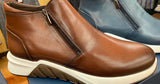 Cognac Corrente Calfskin Mid Top Sport Shoe
