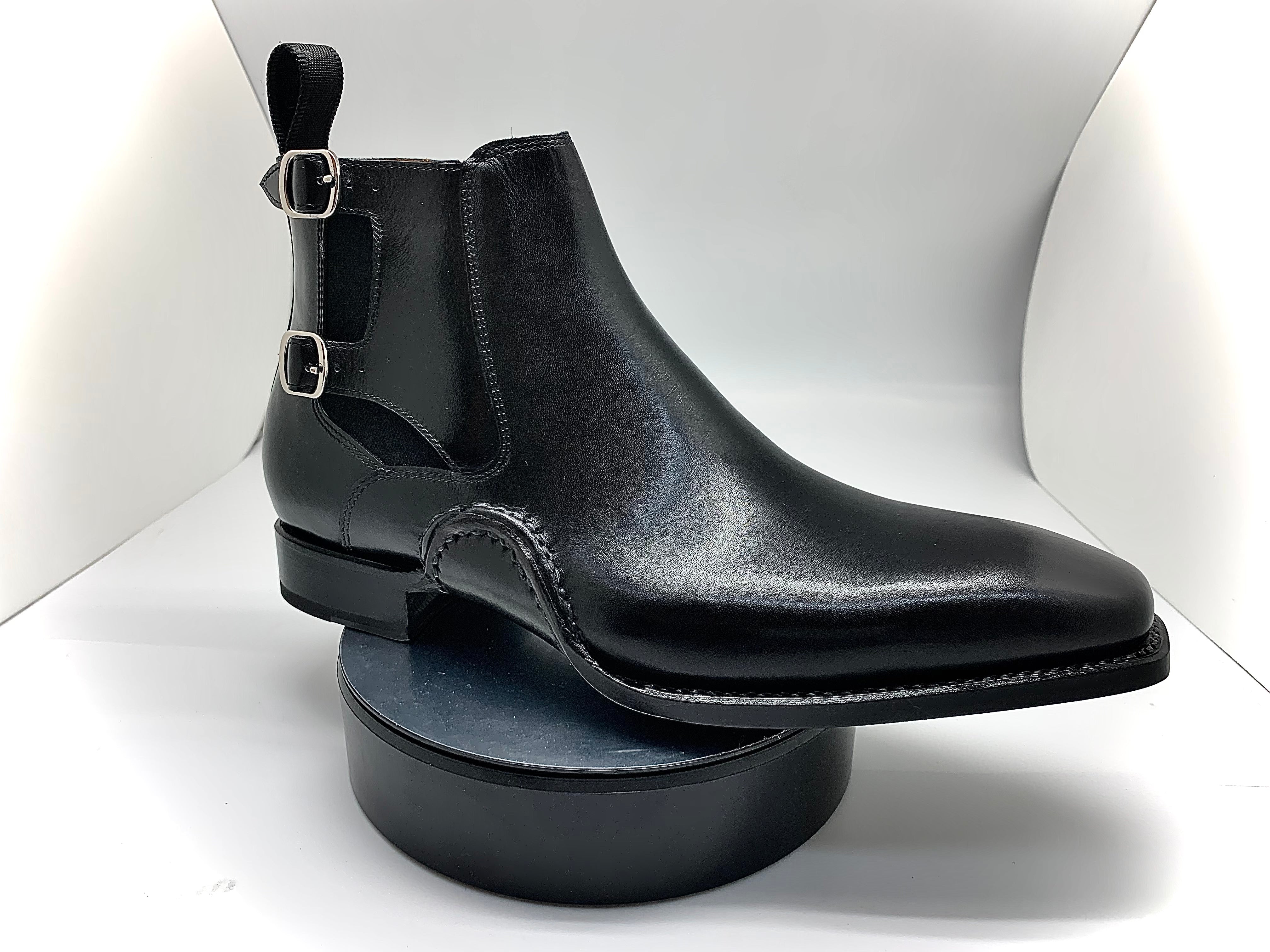 Stitch by Stitch Black Chelsea Boot w/Double Buckle