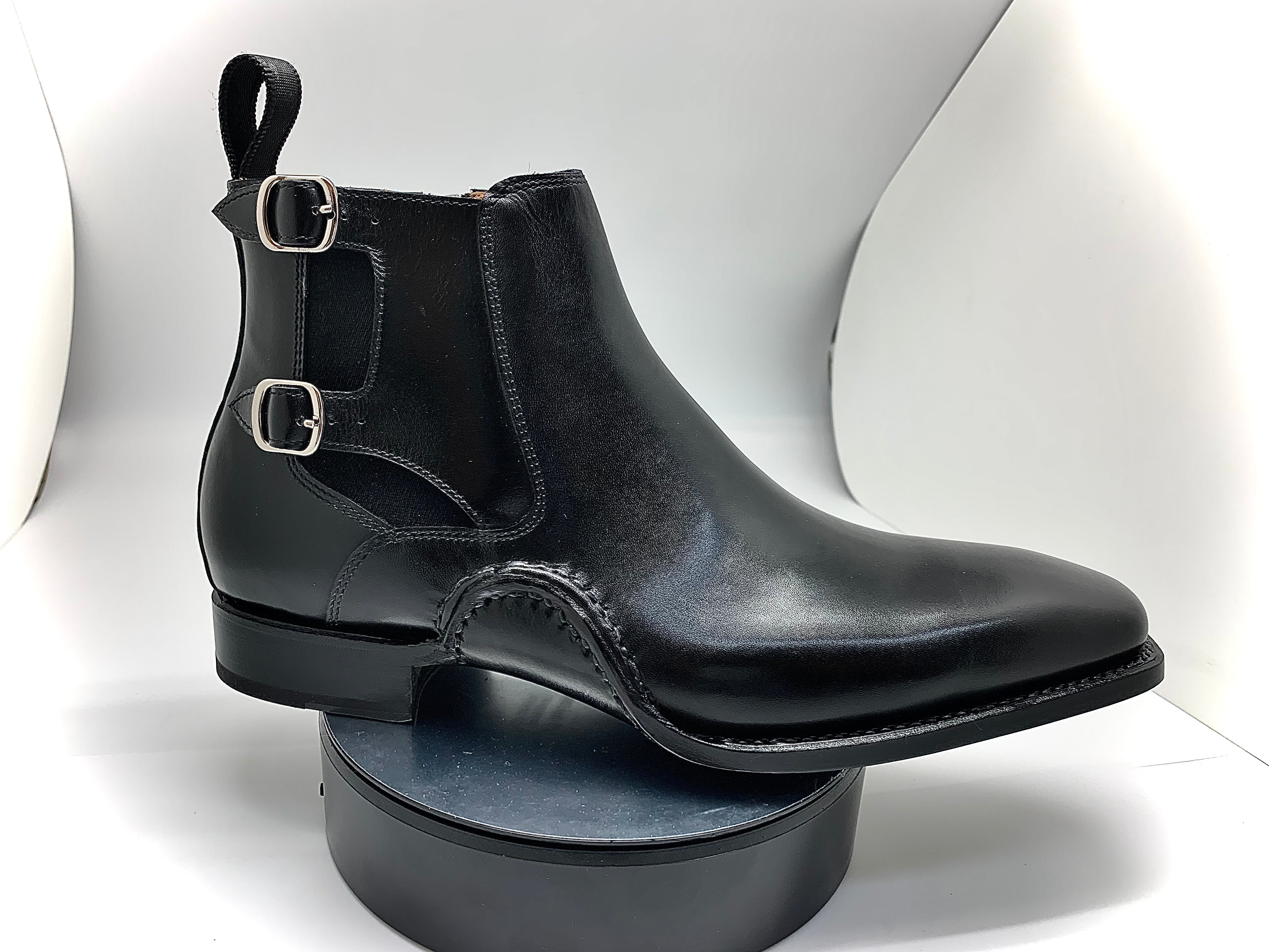 Stitch by Stitch Black Chelsea Boot w/Double Buckle