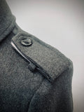 Charcoal Gray Double Breasted Car Coat