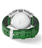SILVER / GREEN / LEATHER BAND