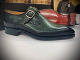 Olive Green Monkstrap with Red Bottom
