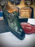 Olive Green Monkstrap with Red Bottom