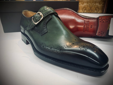 Olive Green Monkstrap with Red Bottom
